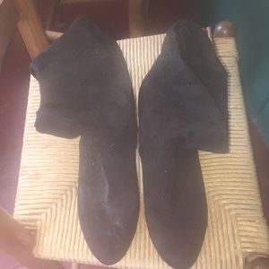 Black suede booties